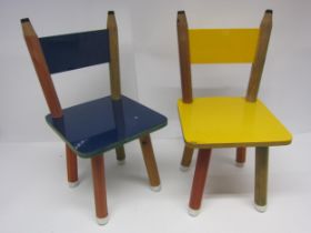 A pair of pencil form children's chairs
