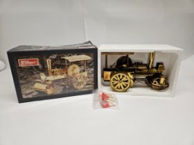A boxed Wilesco D367 / D36 brass steam powered traction engine