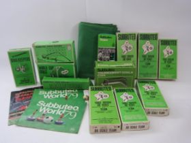 Seven boxed Subbuteo C100 teams including FC Basel, Forfar Athletic, Norwich City (incomplete),