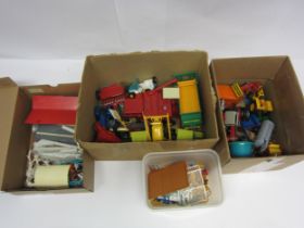 A collection of Britain's diecast and plastic agriculture vehicles and implements, plastic farm