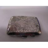 A silver cigarette case, 45 grams.