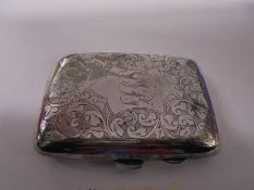 A silver cigarette case, 45 grams.