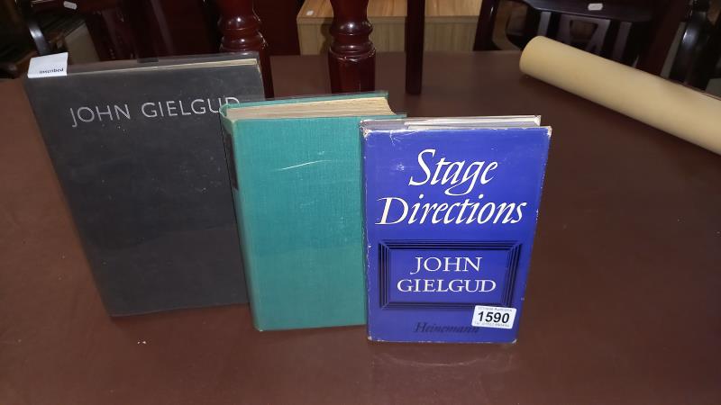 3 signed / inscribed by / about John Gielgud including Camera Studies by Gordon Anthny, Early Stages