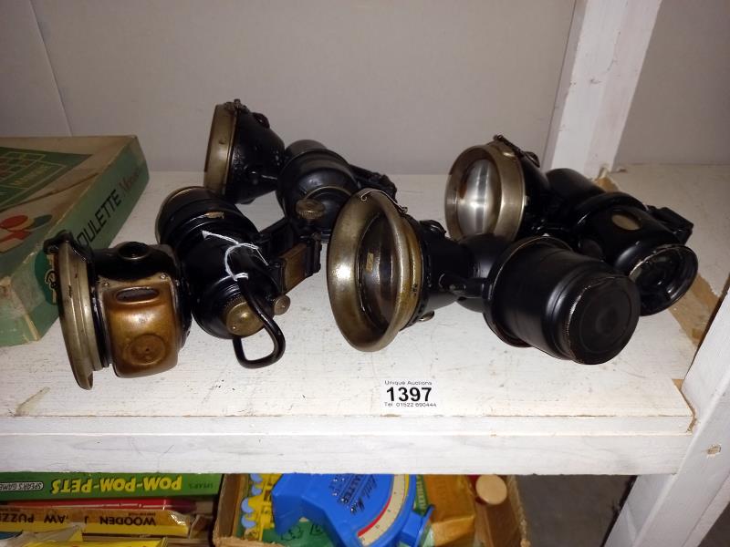 4 early 20th century carbide lamps