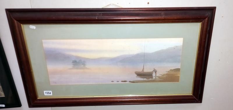 A f/g watercolour of Bassen Thwaite lake signed M Grant