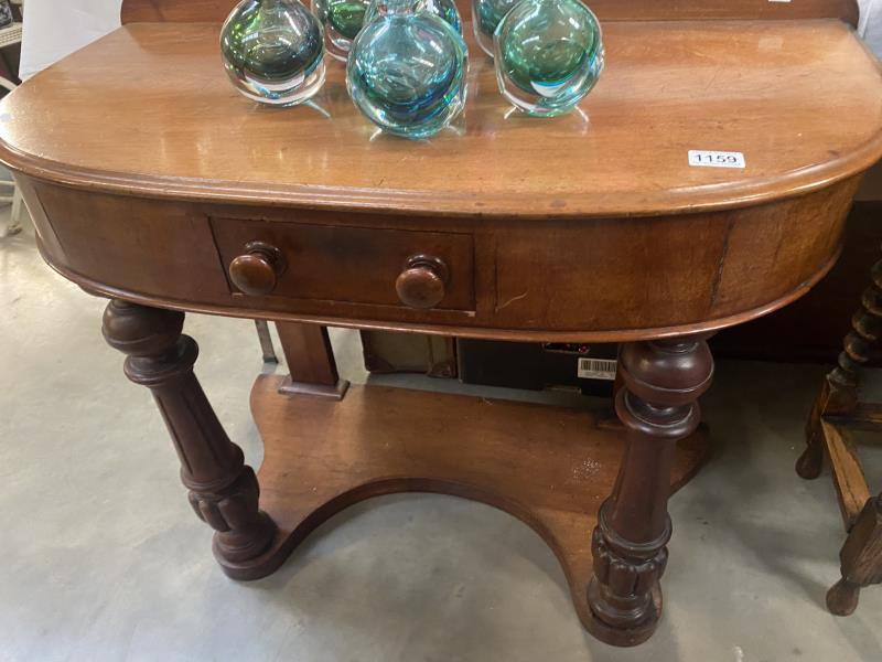 Victorian mahogany 'D' end side table with dra