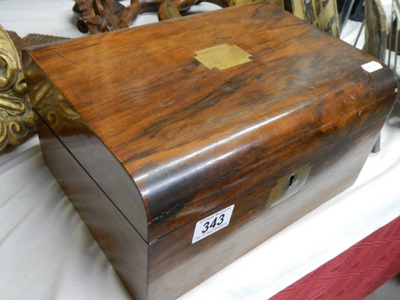 A Victorian mahogany writing box. - Image 2 of 5