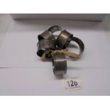 Six silver napkin rings. 75 grams.