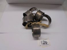 Six silver napkin rings. 75 grams.