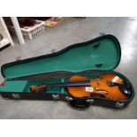A cased Lark violin, no bow
