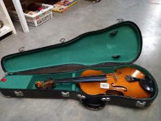 A cased Lark violin, no bow