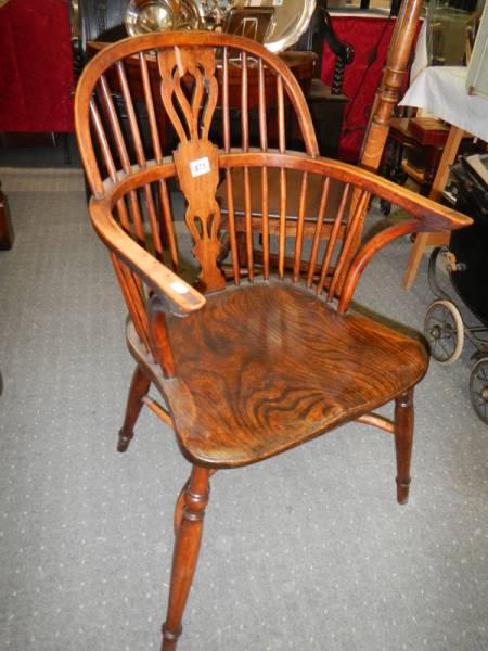 A 20th century Windsor chair with crinoline stretcher. COLLECT ONLY. - Image 2 of 2