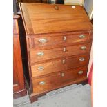 A Victorian mahogany bureau. COLLECT ONLY.