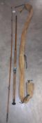 A Hardy 2 piece Greenhart (no markings on rod but believed to be as described)