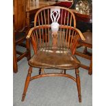 A 20th century Windsor chair with crinoline stretcher. COLLECT ONLY.