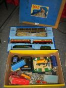 A Hornby Dublo boxed train set and other model railway items.
