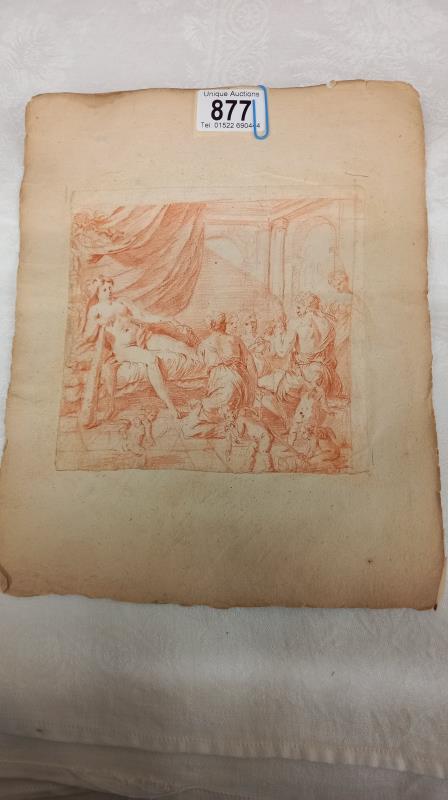 A 16th/17th century drawing of a religious scene - Image 3 of 5