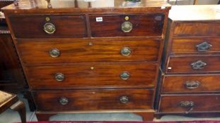 A Victorian dark stained pine chest of drawers COLLECT ONLY.