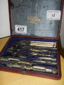 Set of high quality draughtsmen instruments By Stanley, Gt Turnstile, Complete in original box