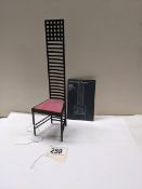 A Vitra Design Museum 1/6 scale mini Charles Renee Mackintosh Hill House 1 1903 ladder back chair.