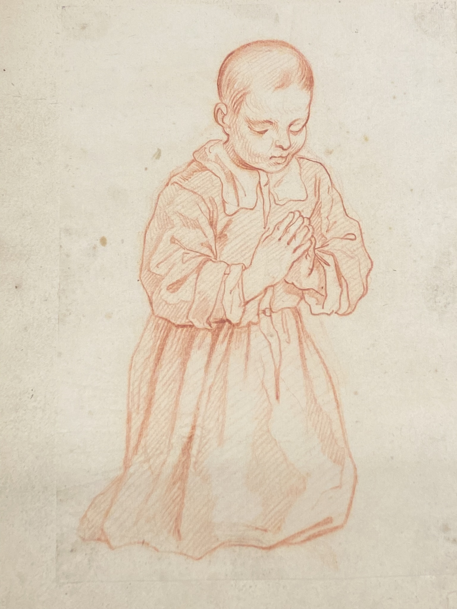 Two early drawings of children praying - Image 5 of 5