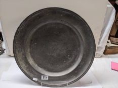 An early pewter tray dated 1784.