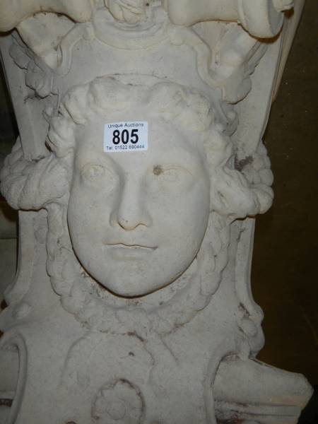 A large garden wall bracket featuring a face. COLLECT ONLY. - Image 2 of 3