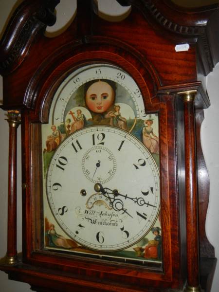 A good 8 day painted dial Long case clock by Wm Johnfon, Winchcombe. - Image 2 of 4