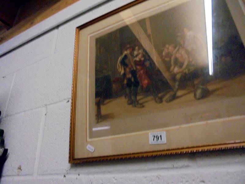 A framed and glazed print featuring Cavaliers. - Image 3 of 3