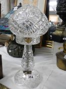 A crystal table lamp, needs re-wiring.