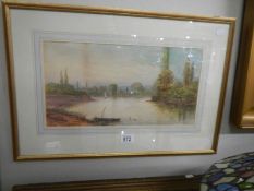 A mid 20th century framed and glazed watercolour signed L Lewis, 60 x 40 cm.