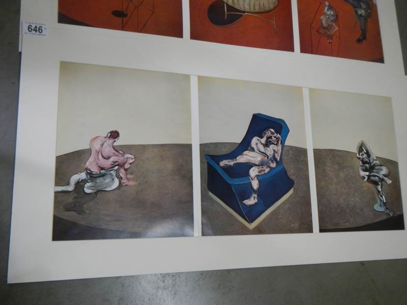 Francis Bacon (1909-1992) 2 x large triptych prints, triple gatefolds, published in 1976. - Image 3 of 3