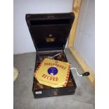 A vintage HMV picnic gramophone (COLLECT ONLY)