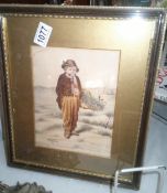 Arthur K Thrustans (flourished 1850-1880) fine watercolour on paper Christmas Time signed dated 1869