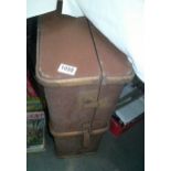 A vintage wood bound travel trunk/suitcase 45x24x62cm