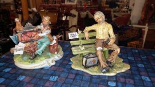 2 vintage Capo-di-monte style tramp figures