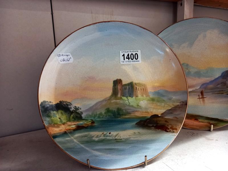A pair of 19th century painted plates - Image 2 of 3