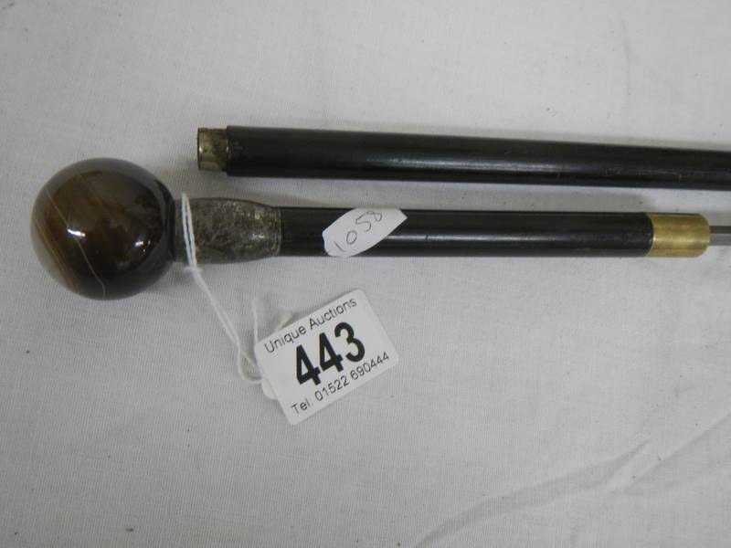 A sword stick with polished stone handle. - Image 2 of 5