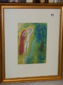 Marc Chagall (1887-1985) Modernist figural lithographic print published in New York