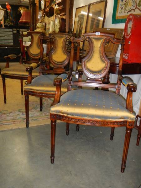 Three good Victorian mahogany salon chairs. COLLECT ONLY.