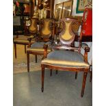 Three good Victorian mahogany salon chairs. COLLECT ONLY.