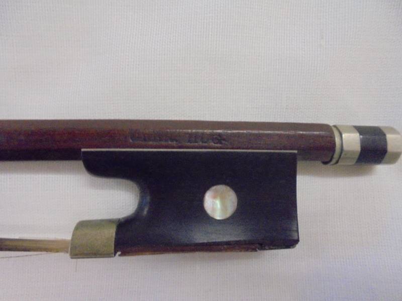 A 19th century violin bow by GEBR.HUG, 74 cm long. - Image 4 of 7