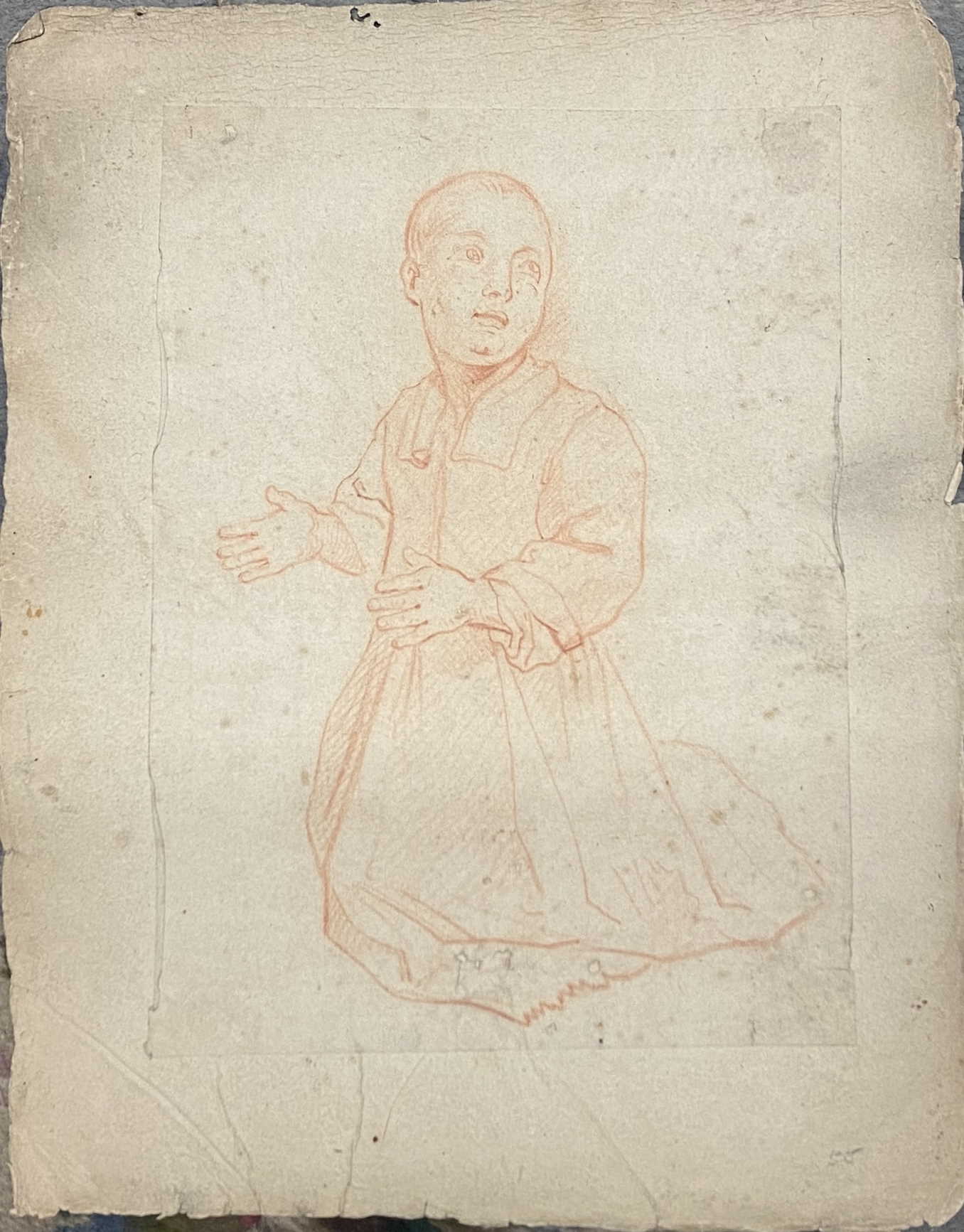 Two early drawings of children praying - Image 2 of 5