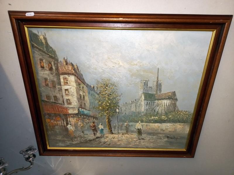 2 modern oil on canvas Parisian scenes - 70cm x 60cm (COLLECT ONLY) - Image 4 of 5