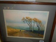 A framed and glazed watercolour entitled Nidderdale & Gouthwaite signed J Vincent, 50 x 41 cm.