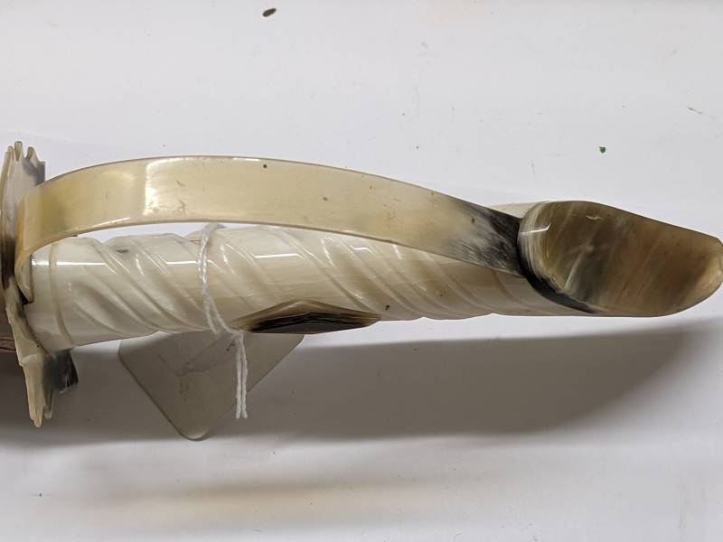 An early 20th century sword made from a swordfish bill with bone and horn hilt, bill 39cm long, - Image 3 of 4