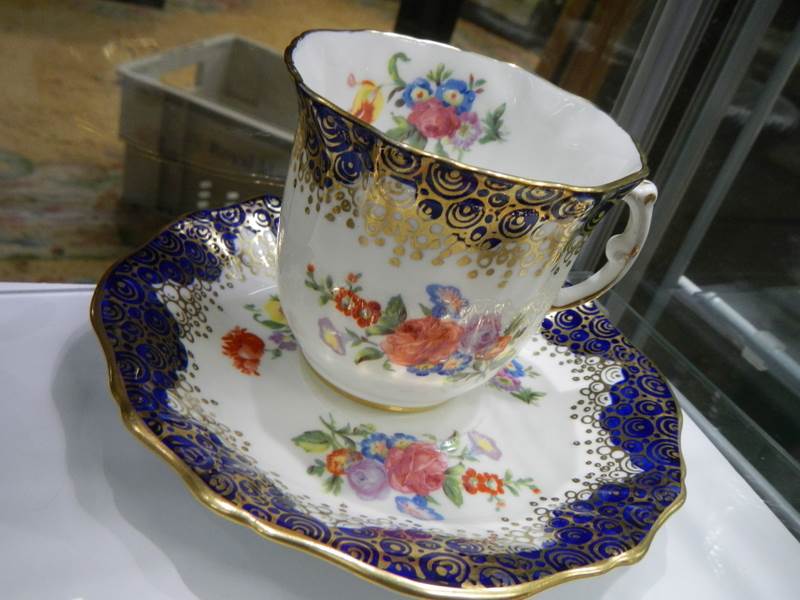 Four fine china tea cups and saucers including Aynsley. - Image 3 of 4