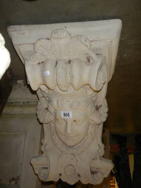 A large garden wall bracket featuring a face. COLLECT ONLY.