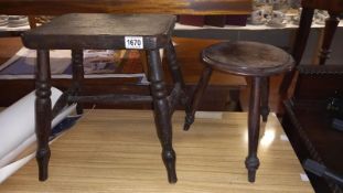Two 19th century stools COLLECT ONLY.