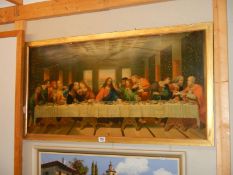 A framed print of The Last Supper.